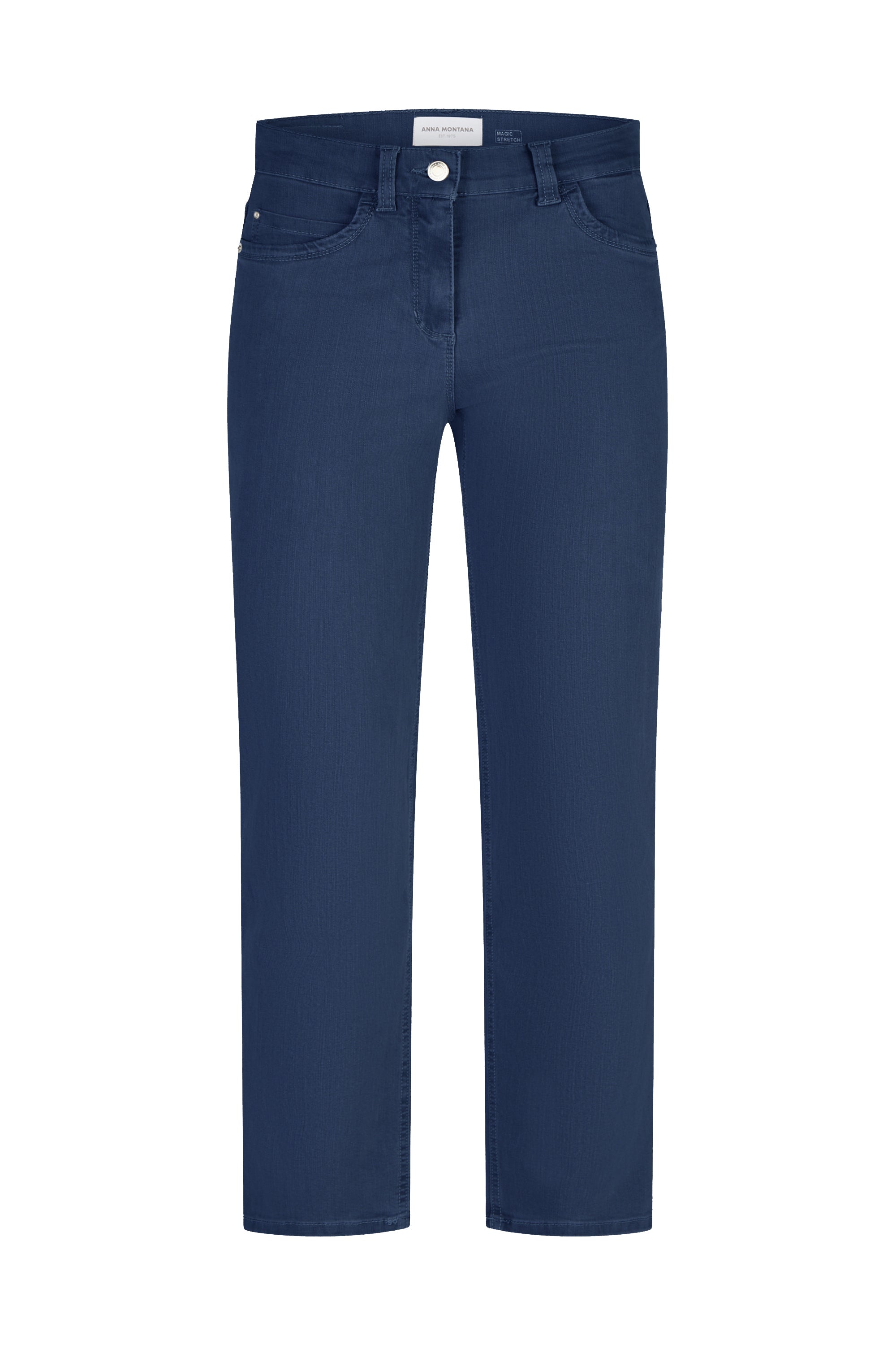 Damenjeans mit schmalem Bein und mittlerer Leibhöhe. 
