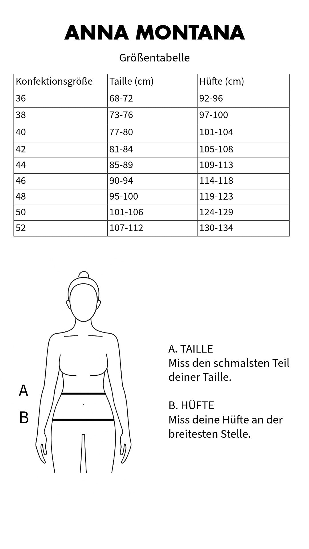 Größentabelle
